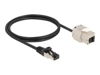 DeLOCK CAT 6a S/FTP 1m Netværkskabel Sort