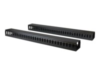 StarTech.com Vertical Cable Organizer with Finger Ducts - Vertical Cable Management Panel - Rack-Mount Cable Raceway - 0U - 6 ft. (CMVER40UF) 1.83m Sort