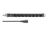 DIGITUS DN-95410-IT Stikdåse 8-stik 10A Sort 2m