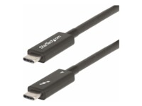 StarTech.com 6ft (2m) Active Thunderbolt 4 Cable, 40Gbps, 100W PD, 4K/8K, Intel Certified, Compatible w/Thunderbolt 3/USB 3.2/DisplayPort (A40G2MB-TB4-CABLE) USB Type-C kabel 2m Sort