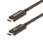 StarTech.com 6ft (2m) Active Thunderbolt 4 Cable, 40Gbps, 100W PD, 4K/8K, Intel Certified, Compatible w/Thunderbolt 3/USB 3.2/DisplayPort (A40G2MB-TB4-CABLE) USB Type-C kabel 2m Sort
