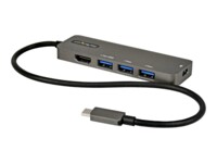 StarTech.com USB C Multiport Adapter, USB-C to HDMI 2.0b 4K 60Hz (HDR10), 100W Power Delivery Pass-Through, 4-Port 5Gbps USB 3.0 Hub, USB Type-C Mini Dock, with 12' (30cm) Attached Cable - Thunderbolt 3 Compatible (DKT30CHPD3) USB-C Dockingstation