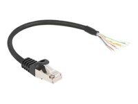 DeLOCK S/FTP 25cm Netværkskabel Sort