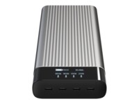HyperJuice HJ245B Powerbank 27000mAh 245Watt 4xUSB-C Sort Sølv