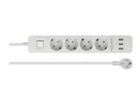 DeLOCK Extension Socket Stikdåse 4-stik 16A Hvid 1.5m