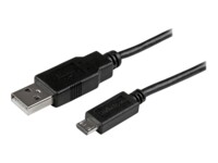 StarTech.com 15cm 6in Mobile Charge Sync USB to Slim Micro USB Cable for Phones & Tablets A to Micro B - M/M - Thin Micro USB Charge Cable (USBAUB15CMBK) USB-kabel 15cm Sort