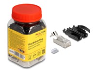 Delock RJ45 Modular plug with strain relief Cat.6A and robust bend protection boots 25 pcs set