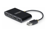 StarTech.com 4-Port USB 2.0 Hub, USB Bus Powered, Small Travel Mini USB Hub, USB 2.0 Splitter, Multi-Port Portable USB Hub, 480Mbps, Overcurrent Protection (OCP) Sort