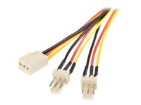 StarTech.com TX3 Fan Power Splitter Cable - Fan power splitter - 3 pin internal power (F) to 3 pin internal power (M) - 1 ft - TX3SPLIT12 Splitter til blæser 30cm
