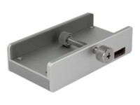 Delock External USB 3.0 4 Port Hub with Locking Screw Sølv