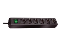 brennenstuhl Eco-Line Stikdåse 6-stik Sort 3m