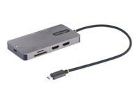 StarTech.com USB C Multiport Adapter, Dual HDMI Video, 4K 60Hz, 2-Port 5Gbps USB-A Hub, 100W Power Delivery Charging, GbE, SD/MicroSD, USB Type-C Mini Travel Dock, 12'/30cm Cable - USB C Laptop Dockingstation