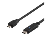 DELTACO USBC-1023 USB Type-C kabel 50cm Sort
