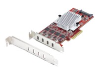StarTech.com 4-Port USB Type-C PCIe Card, USB-C 10Gb, 4x Controllers, TAA USB-adapter PCI Express 3.0 x4 10Gbps