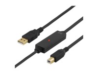 DELTACO USB-EX10M USB-kabel 10m Sort
