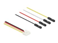 Delock IOT Strøm-/datakabel 10cm Sort Rød Hvid Gul