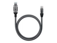 goobay CAT 6 Kabel med folie og kobberfletning (FTP) 10m Netværkskabel Sort Sølv