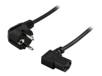 DELTACO Strøm CEE 7/7 (male) - Strøm IEC 60320 C13 Sort 20cm Strømkabel