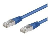 wentronic CAT 5e Kabel med folie og kobberfletning (FTP) 50cm Netværkskabel Blå