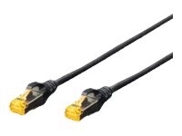 DIGITUS CAT 6a Kabel med afskærmning med folie og kobberfletning (SFTP 5m Patchkabel Sort