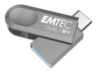 EMTEC Dual D280 64GB USB 3.2 Gen 1 / USB-C USB stick Sort