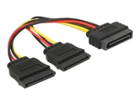 Delock Strøm-splitter 15cm Sort Rød Gul