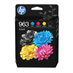 HP 963 4-Pack CMYK(4) Original Combo Sort, Cyan, Magenta, Gul 1000 sider Blæk