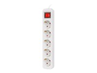 Lanberg PS1-05F-0300-W Stikdåse 5-stik 10A Hvid 3m