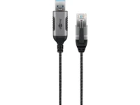 USB-A 3.0 to RJ45 Ethernet Cable, Slim, 2 m, 2 m, black