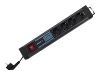 REV Supraguard Strømstødsbeskytter 4-stik 16A Sort 2.5m