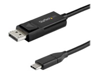 StarTech.com 6ft/2m USB C to DisplayPort 1.4 Cable 8K 60Hz/4K, Bidirectional DP to USB-C or USB-C to DP Reversible Video Adapter Cable, HBR3/HDR/DSC, USB Type C/Thunderbolt 3 Monitor Cable - 8K USB-C to DP Cable DisplayPort kabel 2m Sort