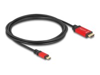 Delock Videoadapterkabel 2m Sort Rød