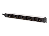 DIGITUS Stikdåse 9-stik 16A Sort 2m