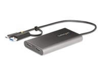StarTech.com USB-C to Dual-HDMI Adapter, USB-C or A to 2x HDMI, 4K 60Hz, 100W PD Pass-Through, 1ft (30cm) Built-in Cable, External Video Graphics Adapter - USB to HDMI Multi-Monitor Converter for Laptop (109B-USBC-HDMI) Videoadapter 30cm Grå