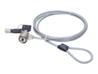 Manhattan Mobile Security Laptop Lock, Key Lock, 1.4m, Compatible Kensington style locks, Strong Steel Cable (3mm thick), Diecast Zinc Alloy Lock, All Metal Construction Resist Tampering, Two Keys Included, Clear PVC Jacket, Lifetime Warranty, Blister Sik