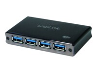 LogiLink USB 3.0 Hub 4-Port, Aluminum Sort