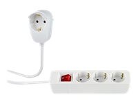 REV Powersplit Stikdåse 4-stik Hvid 5m