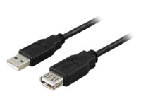 DELTACO USB 2.0 USB forlængerkabel 50cm Sort
