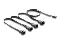 Delock 4 pin PWM (female) - 4 pin PWM (male) Sort Splitter til blæser