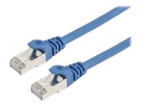 Prokord CAT 6a Kabel med afskærmning med folie og kobberfletning (SFTP 30cm Netværkskabel Blå