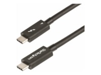 StarTech.com 1.6ft (50cm) Thunderbolt 4 Cable, 40Gbps, 100W Power Delivery, 4K/8K Video Support, Intel-Certified Thunderbolt Cable - Compatible w/ USB4/Thunderbolt 3/USB 3.2/USB Type-C/DisplayPort (TBLT4MM50CM) Thunderbolt kabel 50cm Sort