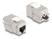 DeLOCK CAT 6a Afskærmet parsnoet (STP) Netværk-konnektor Hvid Sølv