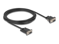 DeLOCK 9-pin D-Sub (DB-9) Strøm DC jackstik 5,5 mm (ID: 2,1 mm) (female) - 9-pin D-Sub (DB-9) (female) Sort 3m Serielt kabel