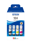 Epson EcoTank 104 Sort Gul Cyan Magenta Blækrefill C13T00P640
