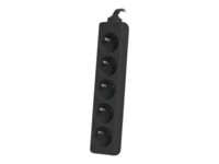 Lanberg Stikdåse 5-stik 10A Sort 1.5m