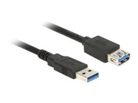 Delock USB forlængerkabel 1m Sort