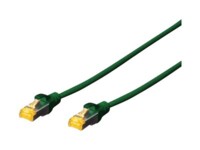 DIGITUS CAT 6a Kabel med afskærmning med folie og kobberfletning (SFTP 7m Patchkabel Grøn