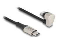 Delock Lightning-kabel 1m Sort Sølv