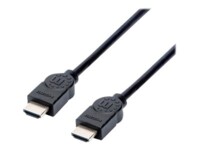 Manhattan HDMI Cable, 4K@30Hz (High Speed), 1.5m, Male to Male, Black, Ultra HD 4k x 2k, Fully Shielded, Gold Plated Contacts, Lifetime Warranty, Polybag HDMI-kabel 1.5m Sort