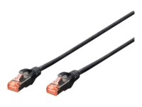 DIGITUS Professional CAT 6e SFTP, PiMF 50cm Patchkabel Sort